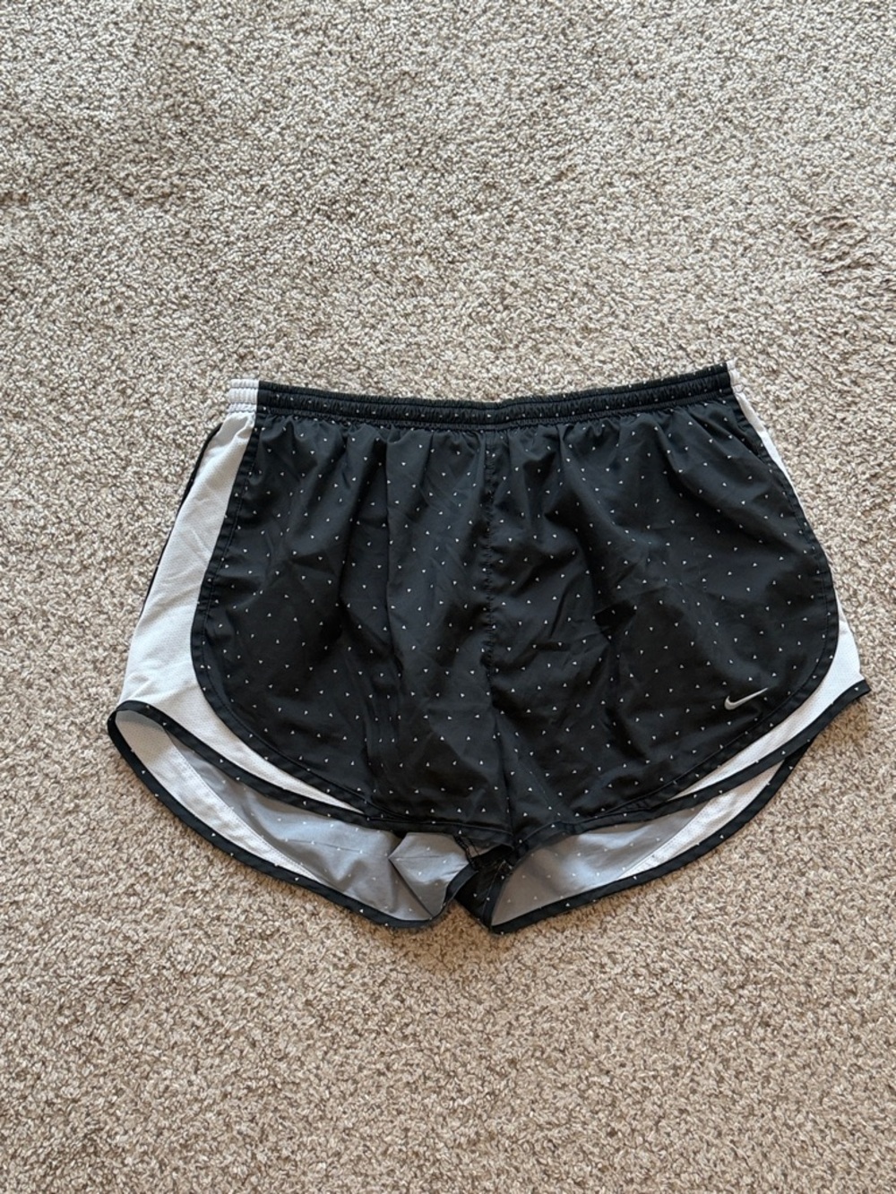 Nike Black Polka Dot Athletic Shorts with White Trim